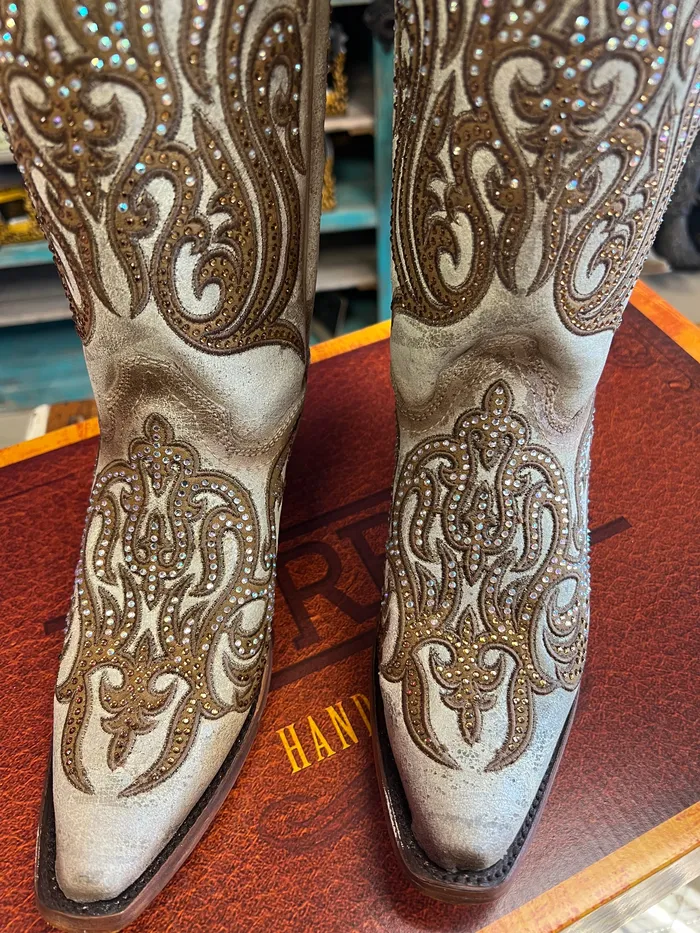 CORRAL Earrings CORRAL WOMENS DISTRESSED CAMEL OVERLAY CRYSTALS WESTERN BOOT C4114 CORRAL Earrings CORRAL WOMENS DISTRESSED CAMEL OVERLAY CRYSTALS WESTERN BOOT C4114