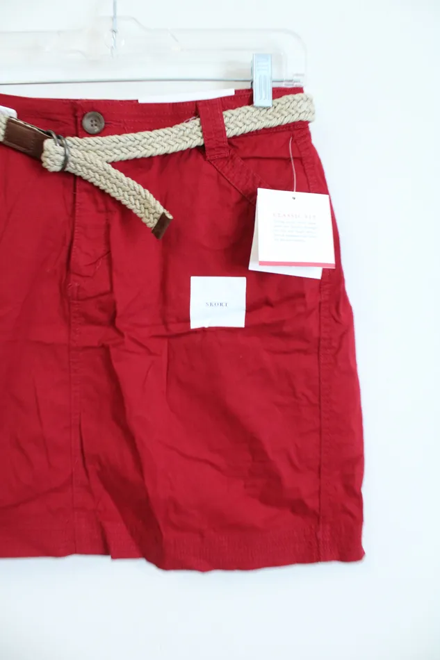 Croft Barrow NEW Croft Barrow Red Classic Fit Cargo Skirt 6 Earrings