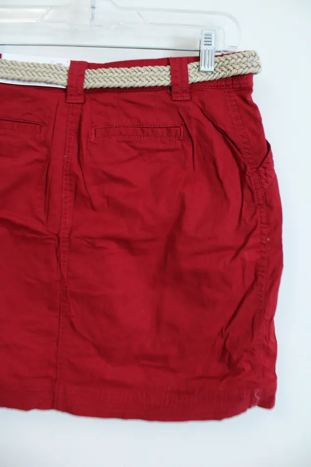 Croft Barrow NEW Croft Barrow Red Classic Fit Cargo Skirt 6 Earrings