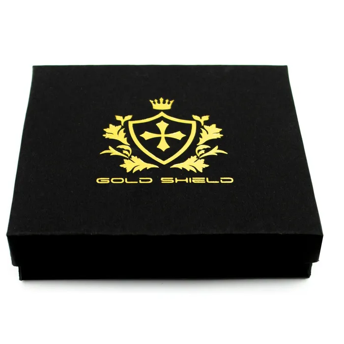Gold Shield Rings Collar de Perlas Black White