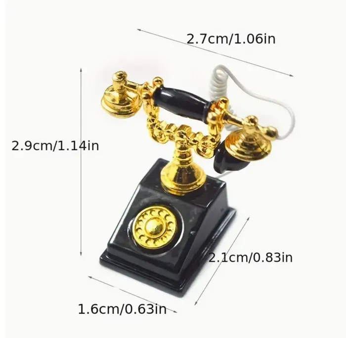 Miniatures by NC Vintage 1900s Telephone 112 Scale Miniature Phone Earrings Miniatures by NC Vintage 1900s Telephone 112 Scale Miniature Phone Earrings