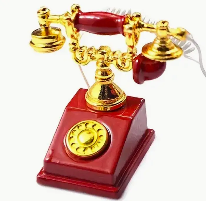Miniatures by NC Vintage 1900s Telephone 112 Scale Miniature Phone Earrings Miniatures by NC Vintage 1900s Telephone 112 Scale Miniature Phone Earrings