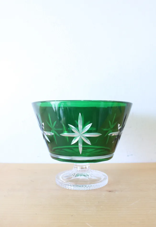 Necklaces Jubilee Thrift Waterford Crystal Engraved Star Green Compote Bowl