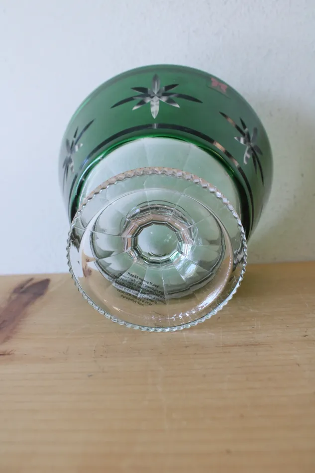 Necklaces Jubilee Thrift Waterford Crystal Engraved Star Green Compote Bowl