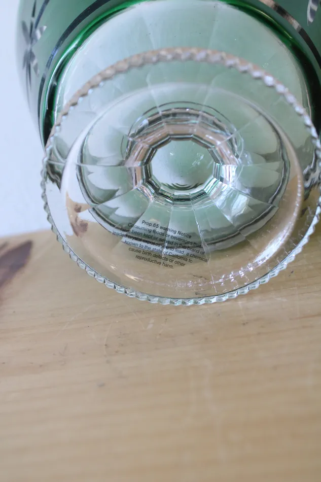 Necklaces Jubilee Thrift Waterford Crystal Engraved Star Green Compote Bowl