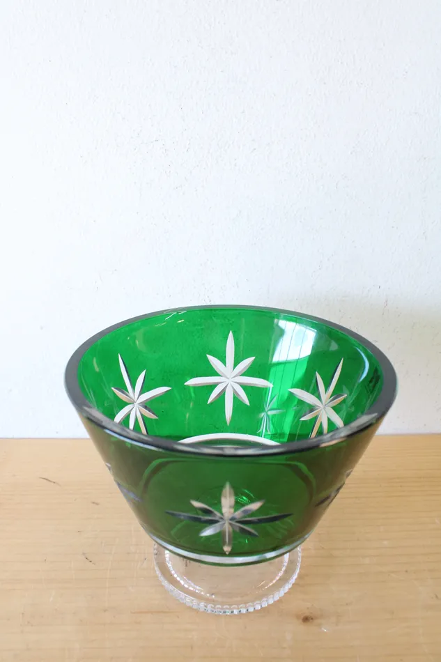 Necklaces Jubilee Thrift Waterford Crystal Engraved Star Green Compote Bowl