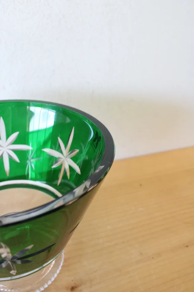 Necklaces Jubilee Thrift Waterford Crystal Engraved Star Green Compote Bowl