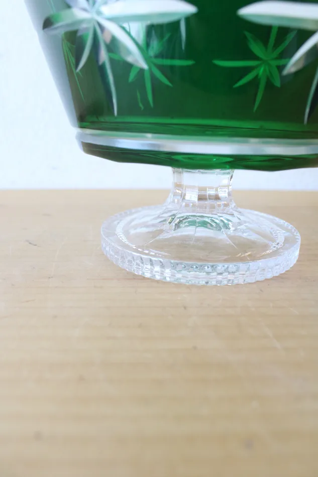 Necklaces Jubilee Thrift Waterford Crystal Engraved Star Green Compote Bowl
