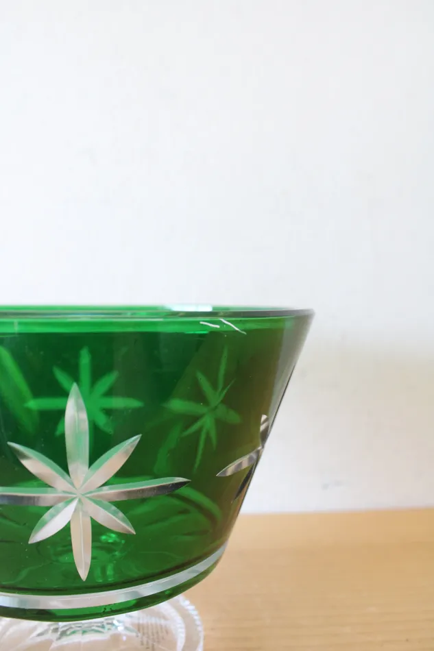 Necklaces Jubilee Thrift Waterford Crystal Engraved Star Green Compote Bowl