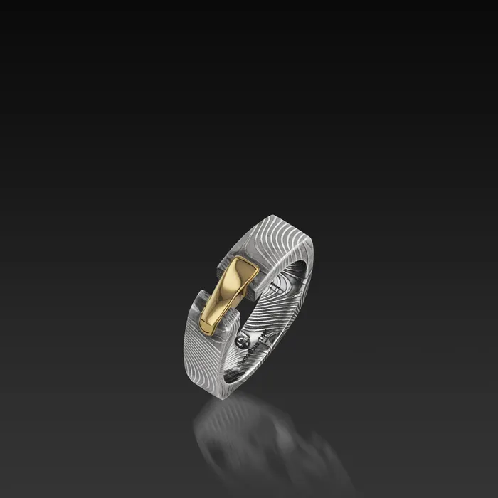 Rings John Atencio Aries Band in Damascus Steel