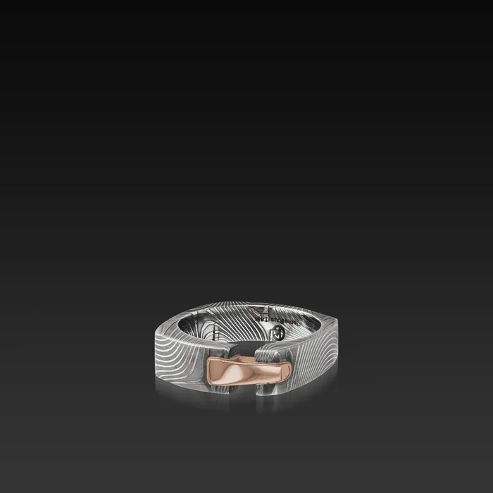 Rings John Atencio Aries Band in Damascus Steel