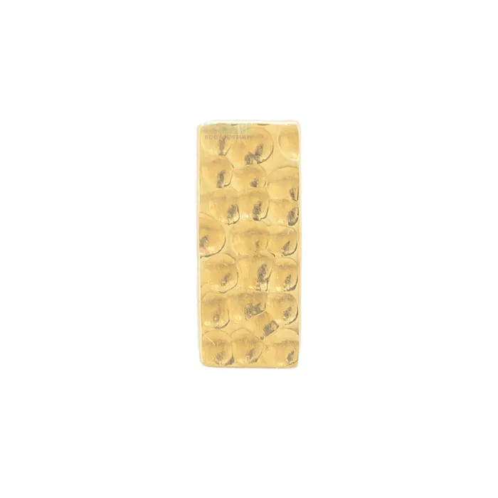 Anatometal Earrings threadless Hammered Rectangle End in Gold
