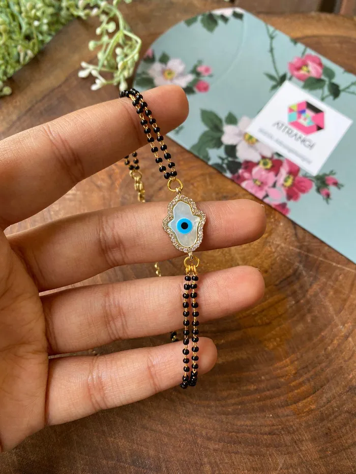 Attrangi Bracelets Hamsa Evil Eye Mangalsutra Bracelet Nazaria