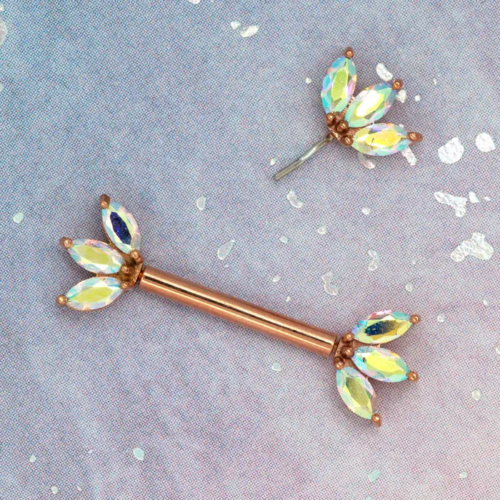 Buddha Jewelry Organics Earrings threadless Moet Forward Facing End in Gold with Mercury Mist Topaz