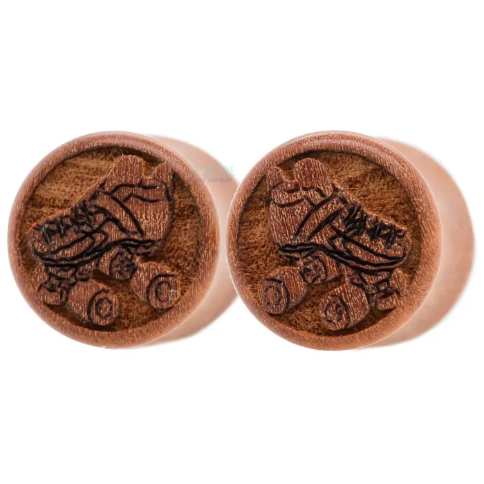 Earrings Omerica Organic Roller Skate Wood Plugs