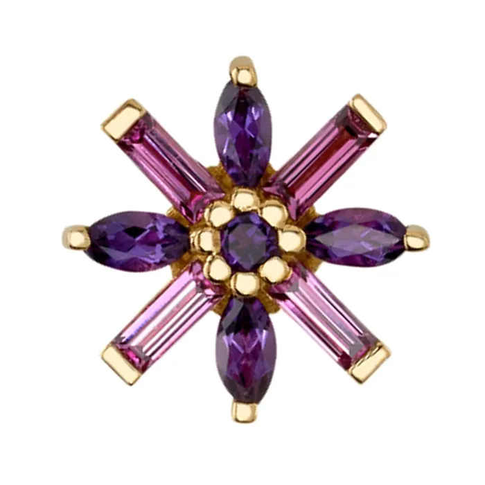 Necklaces Body Vision BVLA Nayru Threaded End in Gold with Rhodolite Amethyst