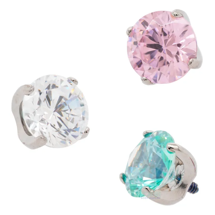 Rings Anatometal 5mm Tiffany ProngSet BrilliantCut Gem Threaded End