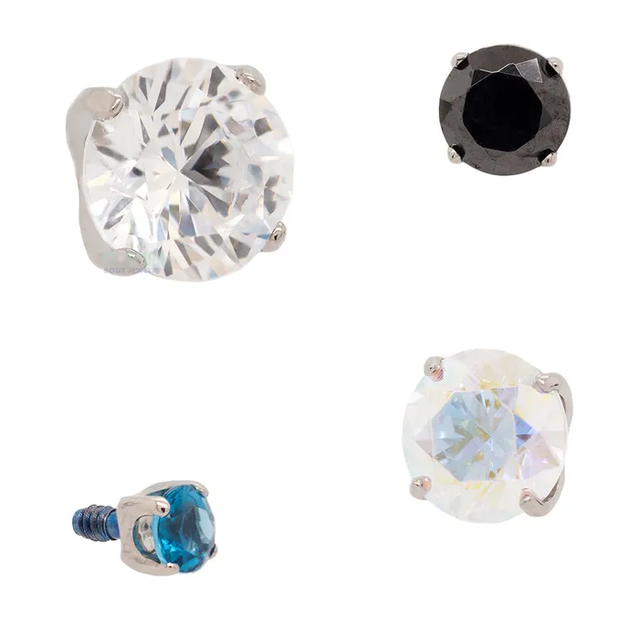 Rings Anatometal 5mm Tiffany ProngSet BrilliantCut Gem Threaded End