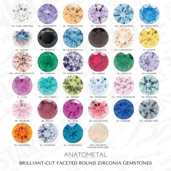 Rings Anatometal 5mm Tiffany ProngSet BrilliantCut Gem Threaded End