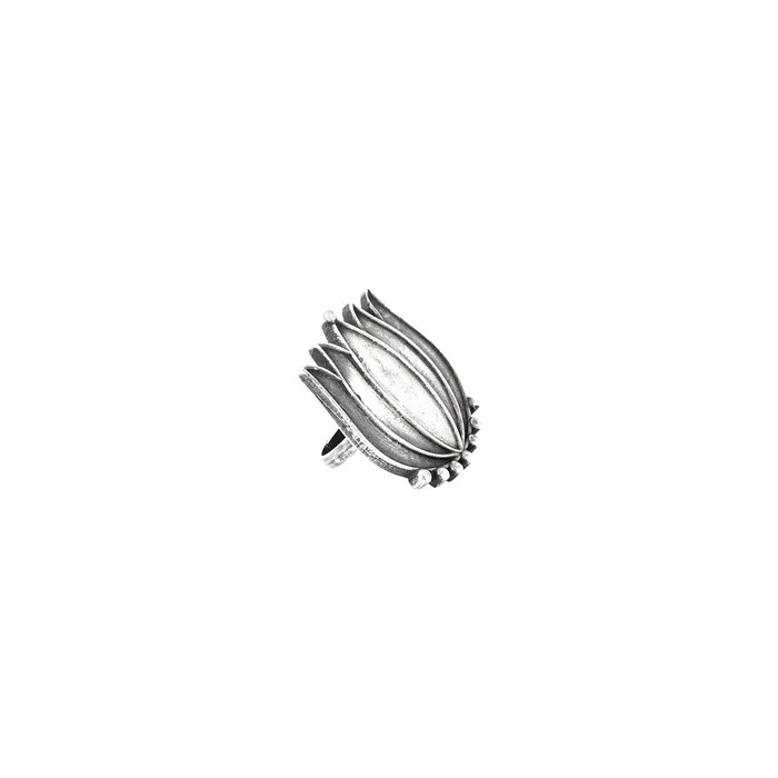 Teejh Aagha Silver Oxidised Ring Teejh Rings