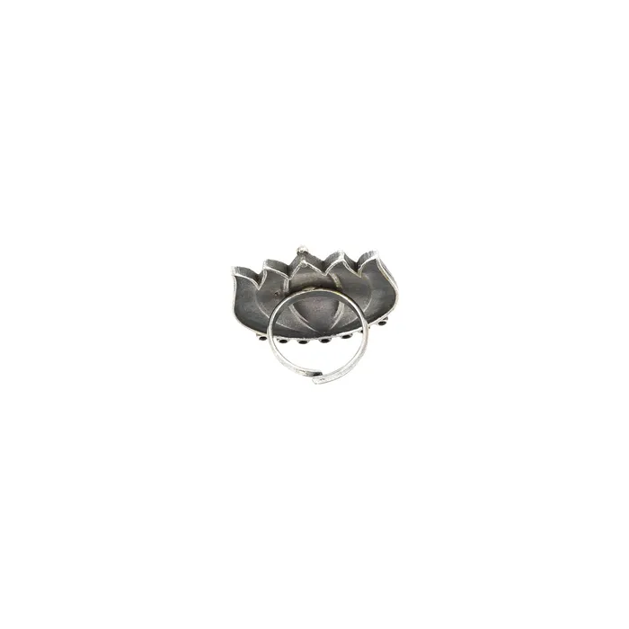 Teejh Aagha Silver Oxidised Ring Teejh Rings
