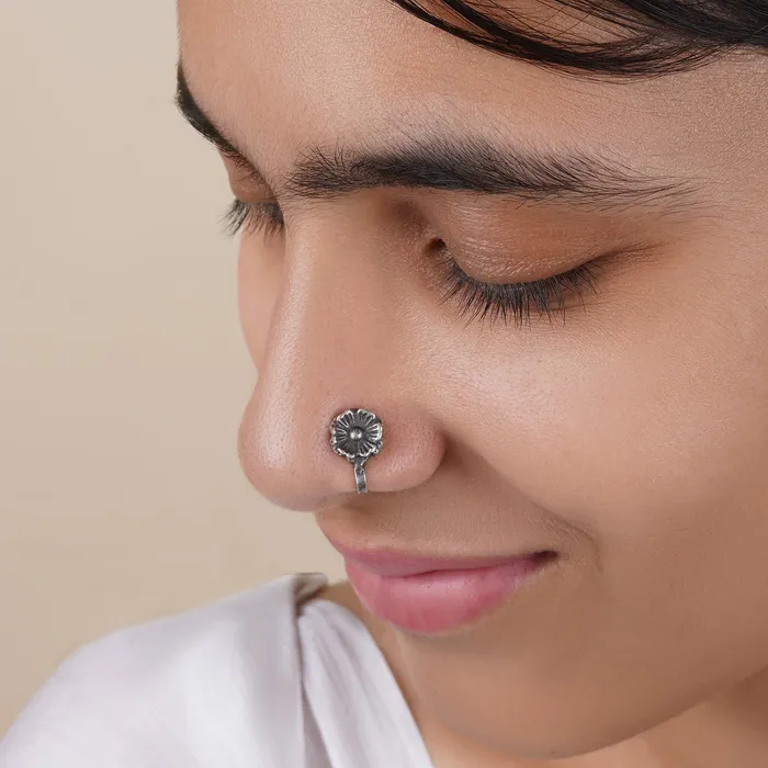Teejh Rings Teejh Laakini Silver Oxidised Nosepin