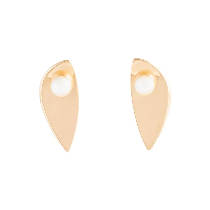Vintage Earrings Hans Hansen Pearl and 14k Gold Earrings