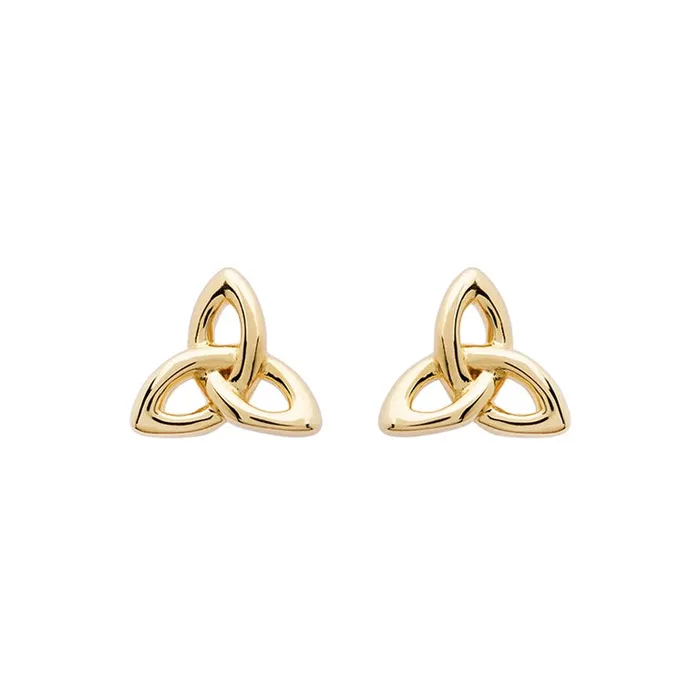 14KT Gold Vermeil Stud Trinity Knot Earrings Shanore Earrings