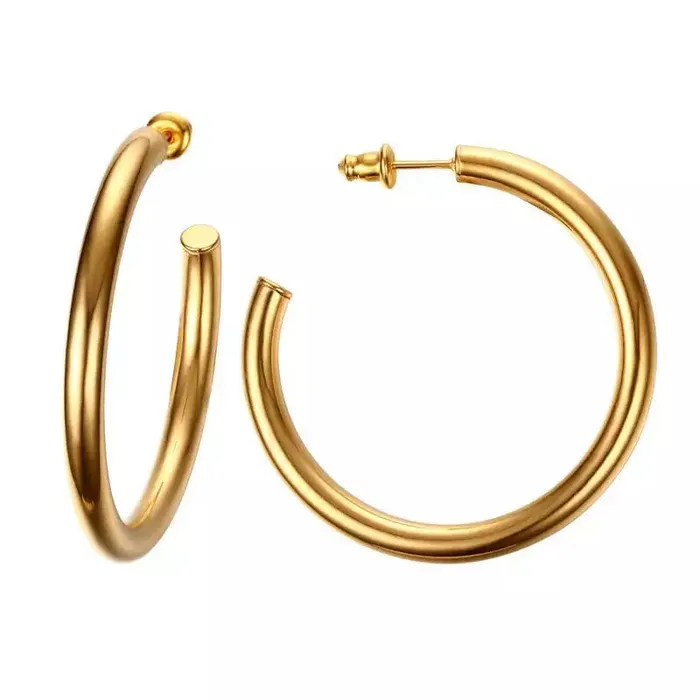18K GoldFilled Large Hoop Earrings Jewelvers Earrings