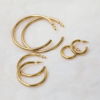 18K GoldFilled Large Hoop Earrings Jewelvers Earrings 18K GoldFilled Large Hoop Earrings Jewelvers Earrings