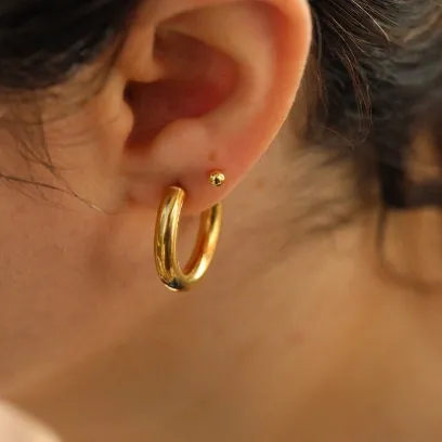 18K GoldFilled Large Hoop Earrings Jewelvers Earrings 18K GoldFilled Large Hoop Earrings Jewelvers Earrings