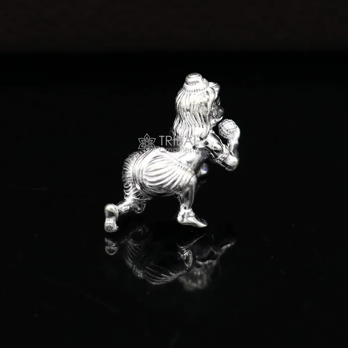 925 Solid silver handmade customized idol crawling Krishna Bal Gopal baby Krishna small statue sculpture home temple puja article art627 TRIBAL ORNAMENTS Necklaces