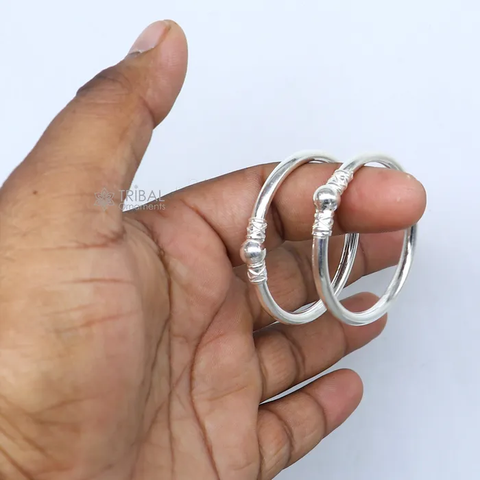 925 sterling silver handmade baby bangle bracelet kada unisex customized jewelry nsk848 TRIBAL ORNAMENTS Bracelets