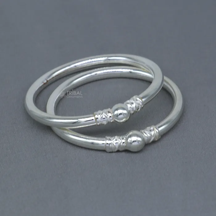 925 sterling silver handmade baby bangle bracelet kada unisex customized jewelry nsk848 TRIBAL ORNAMENTS Bracelets