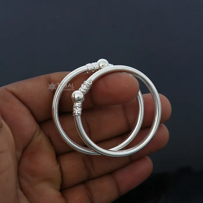 925 sterling silver handmade baby bangle bracelet kada unisex customized jewelry nsk848 TRIBAL ORNAMENTS Bracelets