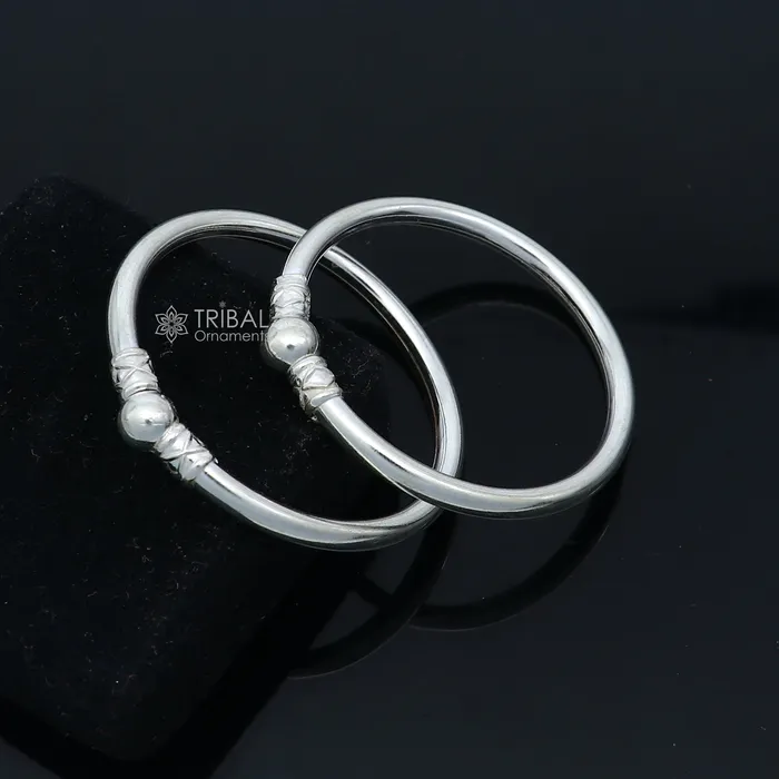 925 sterling silver handmade baby bangle bracelet kada unisex customized jewelry nsk848 TRIBAL ORNAMENTS Bracelets