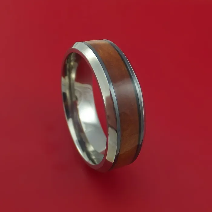 Black Zirconium Ring with Hardwood Inlay and Interior Silvered Zirconium Sleeve Custom Made Band Lashbrook Rings Black Zirconium Ring with Hardwood Inlay and Interior Silvered Zirconium Sleeve Custom Made Band Lashbrook Rings