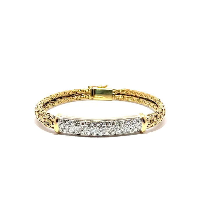 Bracelets Roberto Coin PreOwned Roberto Coin Diamond Pave Bar Woven Bracelet Bracelets Roberto Coin PreOwned Roberto Coin Diamond Pave Bar Woven Bracelet