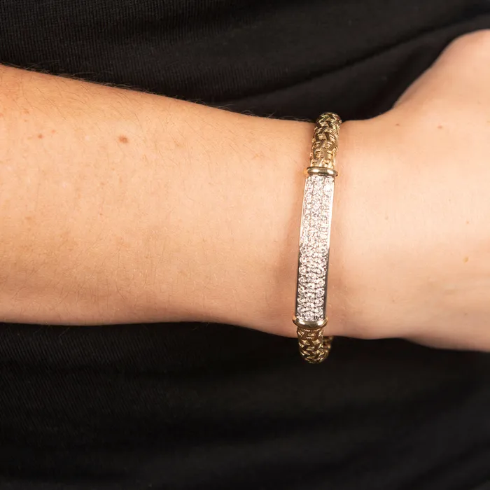 Bracelets Roberto Coin PreOwned Roberto Coin Diamond Pave Bar Woven Bracelet Bracelets Roberto Coin PreOwned Roberto Coin Diamond Pave Bar Woven Bracelet