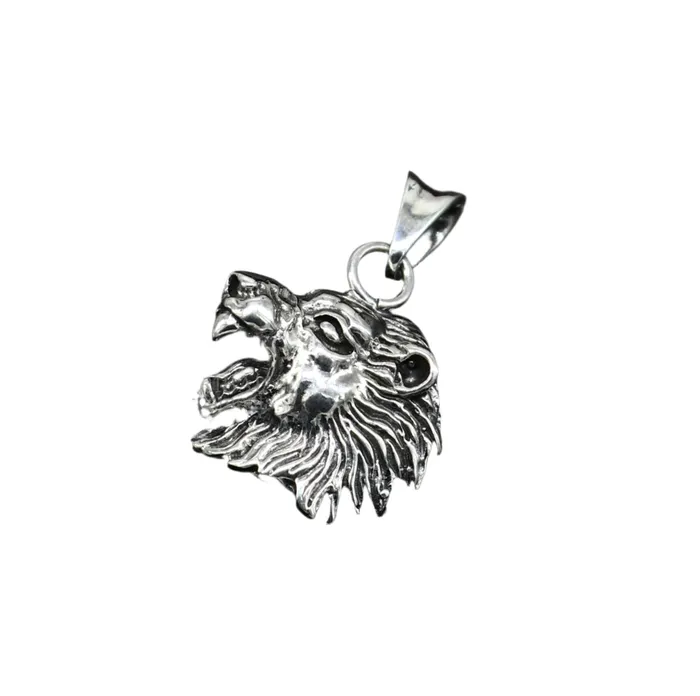 Elegant divine 925 sterling silver handmade lion face design pendant solid pendant best unisex gifting jewelry from india ssp1573 TRIBAL ORNAMENTS Necklaces