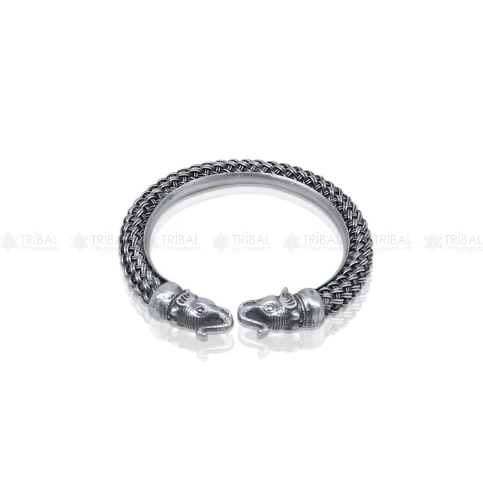 Elephant design 925 sterling silver handmade bangle bracelet kada nsk851 TRIBAL ORNAMENTS Bracelets Elephant design 925 sterling silver handmade bangle bracelet kada nsk851 TRIBAL ORNAMENTS Bracelets
