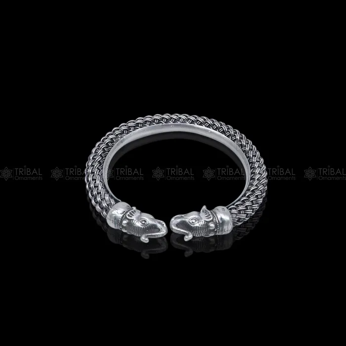 Elephant design 925 sterling silver handmade bangle bracelet kada nsk851 TRIBAL ORNAMENTS Bracelets Elephant design 925 sterling silver handmade bangle bracelet kada nsk851 TRIBAL ORNAMENTS Bracelets