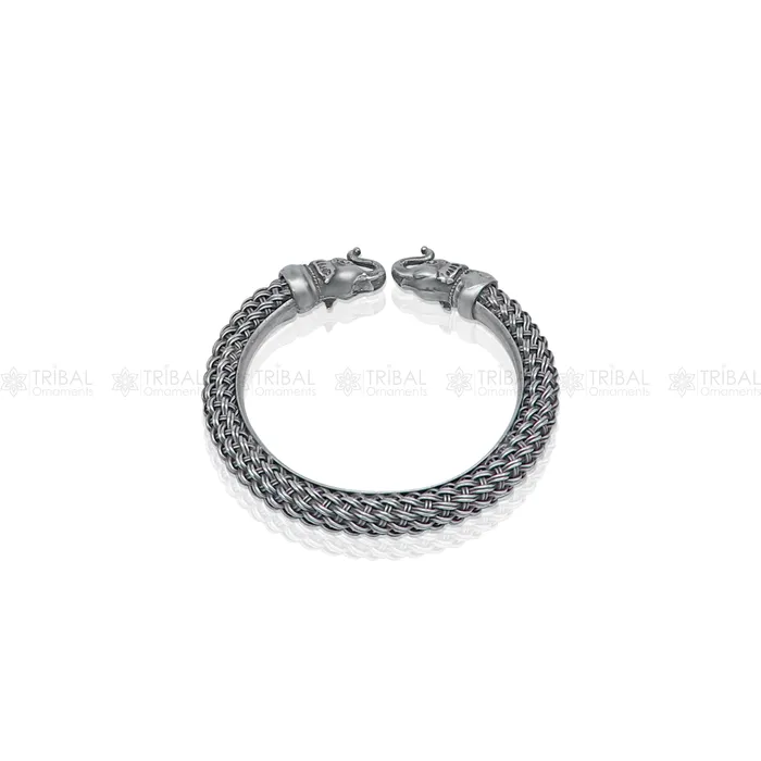Elephant design 925 sterling silver handmade bangle bracelet kada nsk851 TRIBAL ORNAMENTS Bracelets Elephant design 925 sterling silver handmade bangle bracelet kada nsk851 TRIBAL ORNAMENTS Bracelets