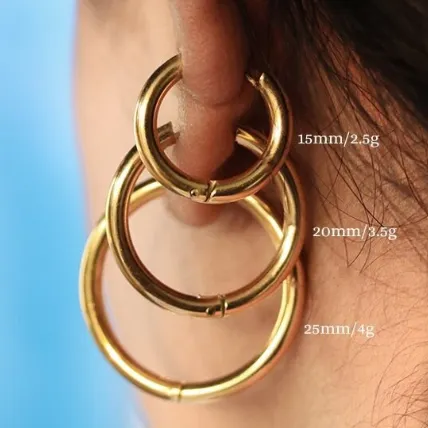 Jewelvers Earrings 18K GoldFilled Dainty Hoop Earrings 15mm Small Hoop Earrings