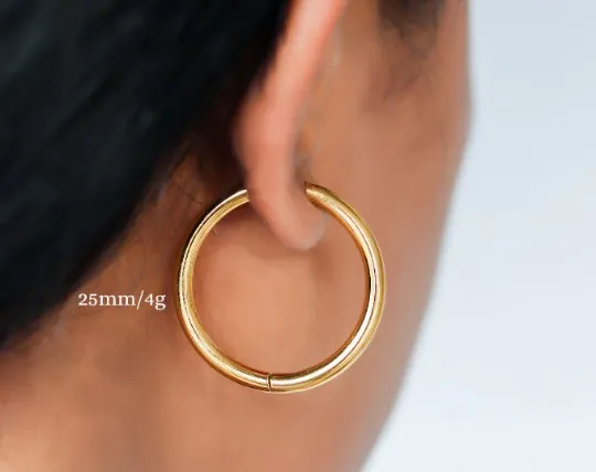 Jewelvers Earrings 18K GoldFilled Dainty Hoop Earrings 15mm Small Hoop Earrings Jewelvers Earrings 18K GoldFilled Dainty Hoop Earrings 15mm Small Hoop Earrings