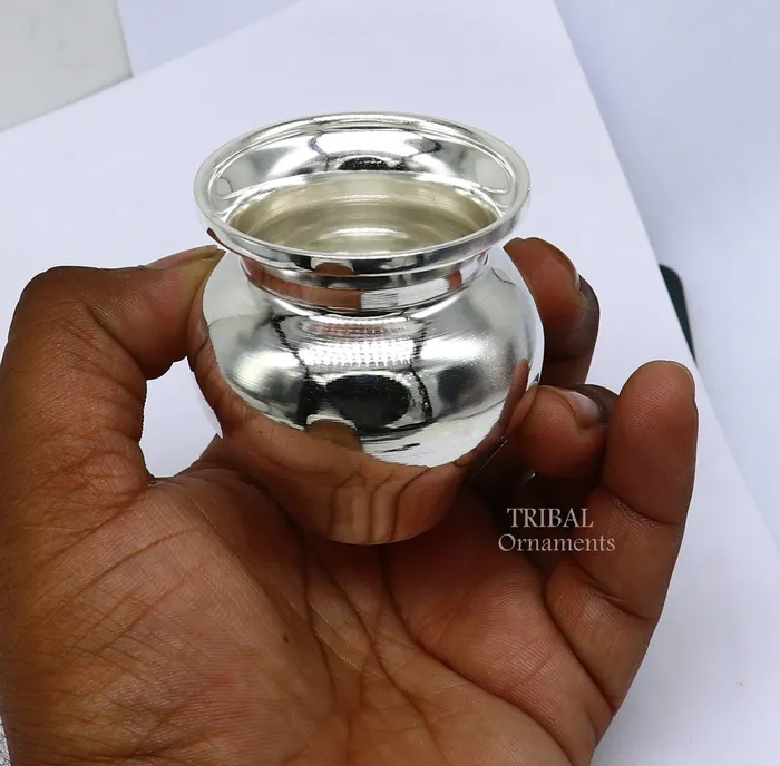 Pure 925 sterling silver handmade plain small Kalash or pot unique special silver puja article water or milk kalash pot india su1020 TRIBAL ORNAMENTS Rings Pure 925 sterling silver handmade plain small Kalash or pot unique special silver puja article water or milk kalash pot india su1020 TRIBAL ORNAMENTS Rings