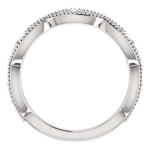 Rings Kenla Round Trifecta Diamond 34 Eternity Milgrain Band Fire Brilliance 