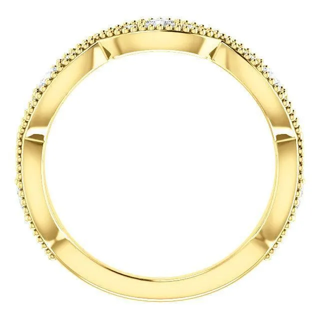 Rings Kenla Round Trifecta Diamond 34 Eternity Milgrain Band Fire Brilliance 