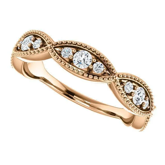 Rings Kenla Round Trifecta Diamond 34 Eternity Milgrain Band Fire Brilliance 