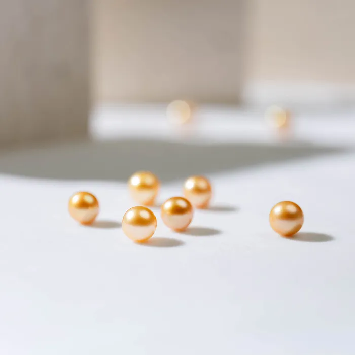 Rings Pearly Lustre Top Grade Round Golden Saltwater Pearl WA00007